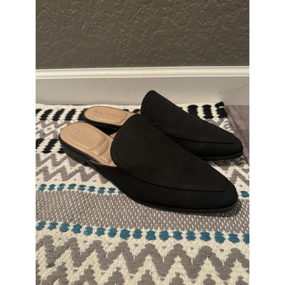 Cl By Laundry Comfort Softest Pointed Toe Flat Mules Size 9 Black Brand New